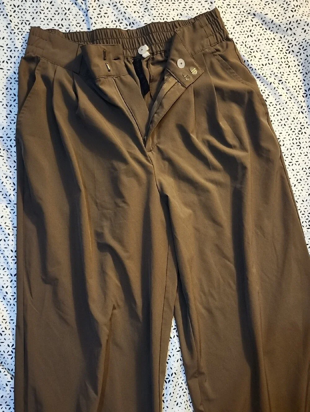 Brown Wide-Leg Women Pants